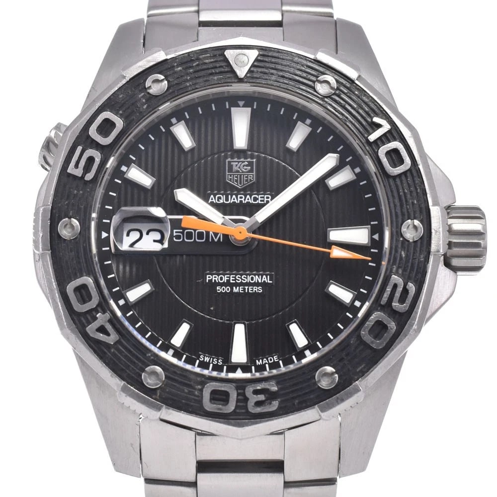 TAG HEUER AQUA RACER .DATE BLACK DIAL QUARTZ WATCH: Tag Heuer Aqua Racer .Date Black Dial Quartz Watch Brand: TAG HEUER Type/Style: Wristwatch Material: Band Material Stainless Steel, Case Material Stainless Steel Color: Case Color Silver, Band Color S