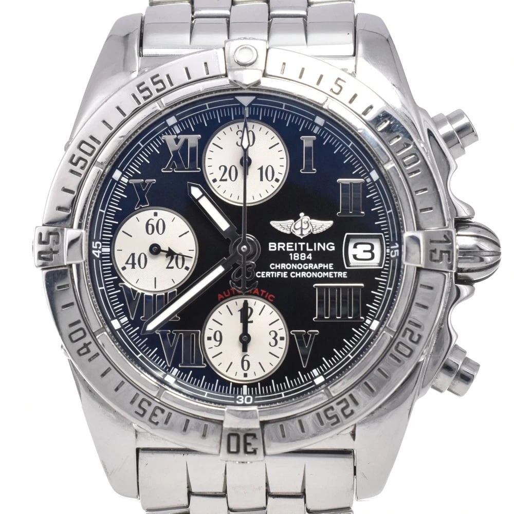 BREITLING COCKPIT CHRONOGRAPH AUTOMATIC WATCH: Breitling Cockpit Chronograph Automatic Watch Brand: BREITLING Type/Style: Wristwatch Material: Band Material Stainless Steel, Case Material Stainless Steel Color: Case Color Silver, Band Color Silver