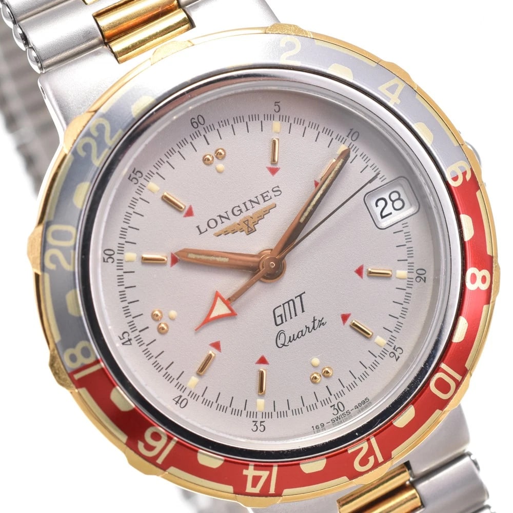 LONGINES CONQUEST GMT DATE GRAY DIAL QUARTZ WATCH - 5
