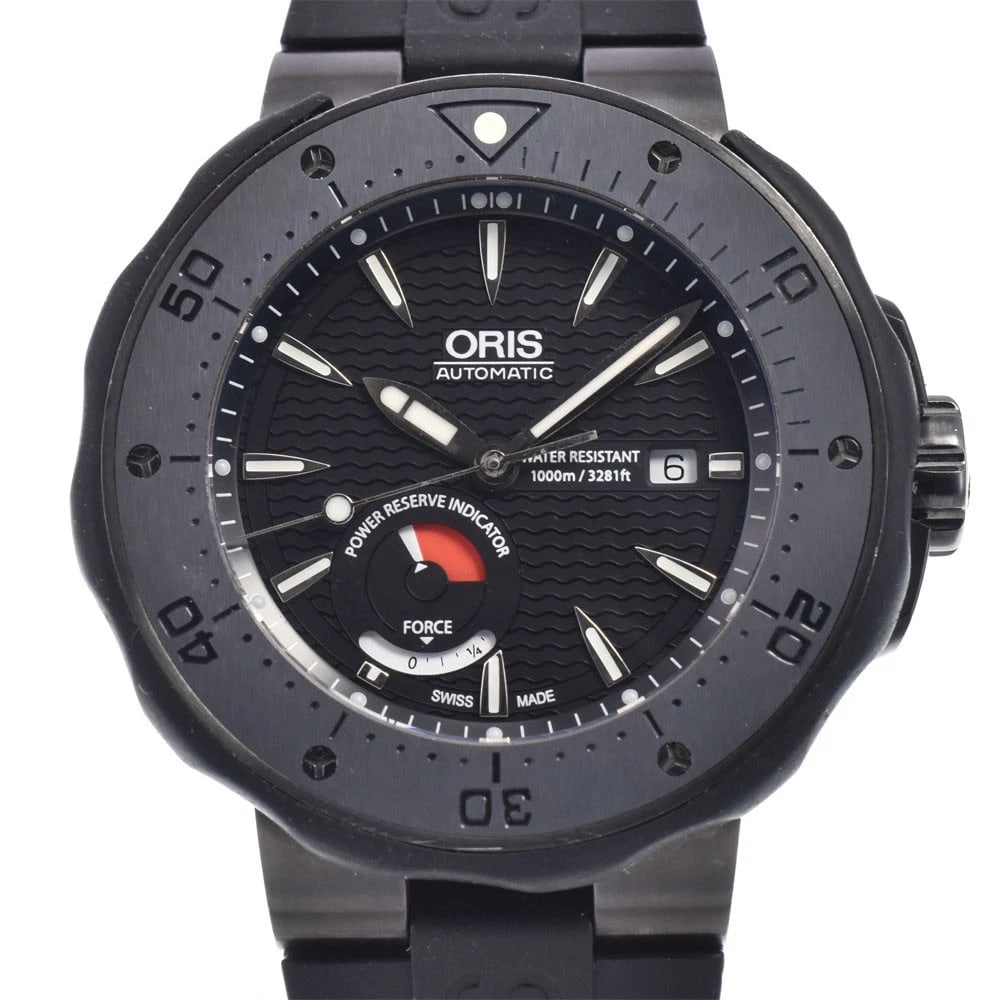 ORIS COLE MOSKIN AUTOMATIC WATCH: Oris Cole Moskin Automatic Watch Brand: ORIS Type/Style: Wristwatch Material: Band Material rubber, Case Material titanium Color: Case Color black, Band Color black, Dial Color black Size: Case Size A