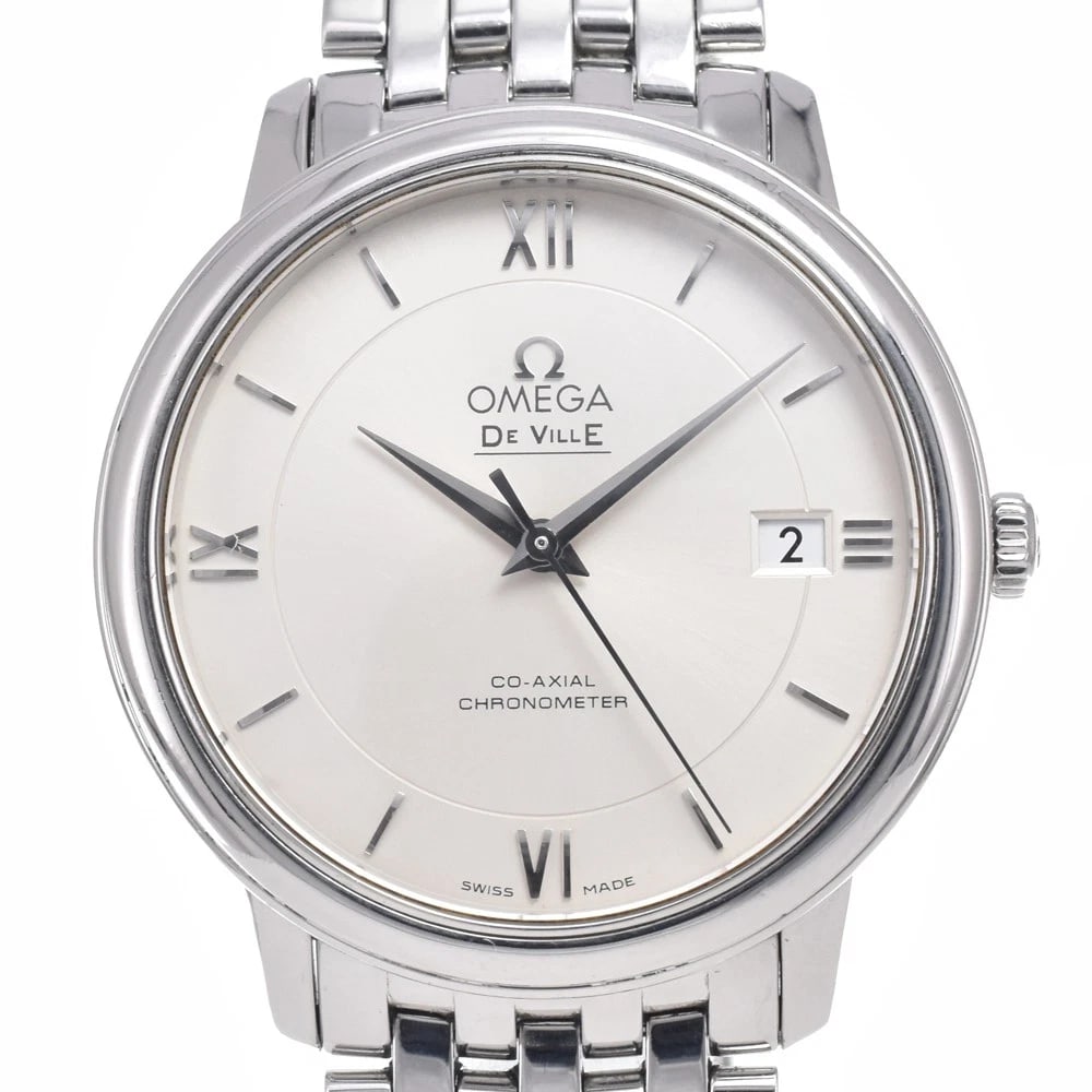 OMEGA DATE AUTOMATIC WATCH: Omega Date Automatic Watch Brand: OMEGA Type/Style: Wristwatch Material: Band Material Stainless Steel, Case Material Stainless Steel Color: Case Color Silver, Band Color Silver, Dial Color Silver
