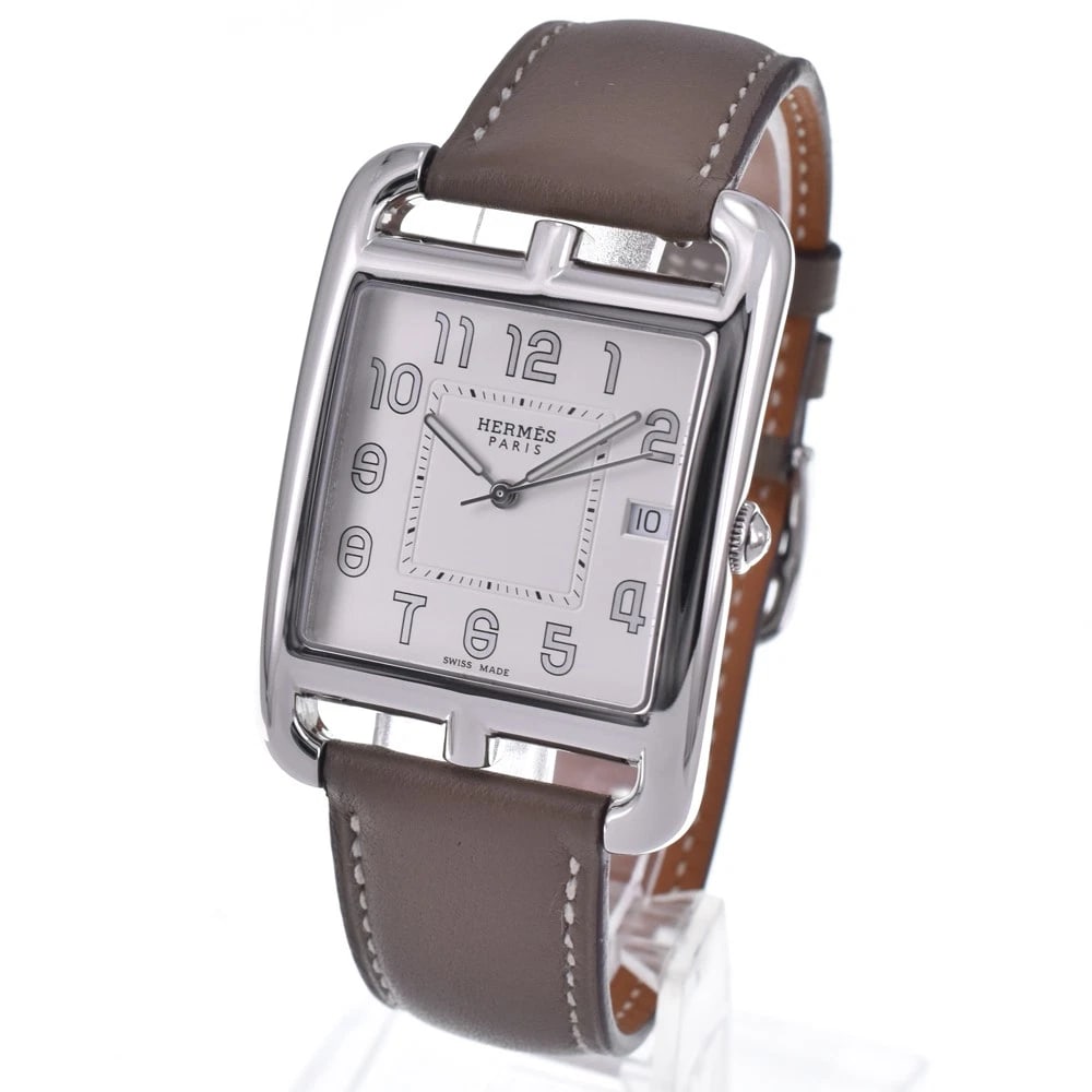 HERMES CAPE CODDATE SILVER DIAL QUARTZ WATCH - 2