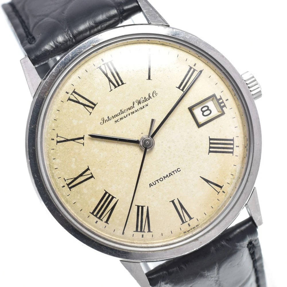 IWC SCHAFFHAUSEN SHARP ROMAN BOMBE WATCH: Iwc Schaffhausen Sharp Roman Bombe Watch Brand: IWC SCHAFFHAUSEN Type/Style: Wristwatch Material: Band Material leather, Case Material Stainless Steel Color: Case Color Silver, Band Color black, Dial