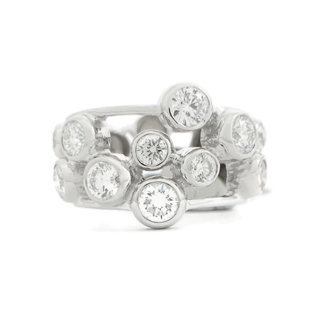 ROUND DIAMOND BEZEL FILIGREE STATEMENT RING 14K WHITE GOLD: Round Diamond Bezel Filigree Statement Ring 14K White Gold Brand: Salvatore & Co. Type/Style: Ring Material: 14K White Gold, Main Stone Natural Color: White Size: 6.25 US Accessories: None