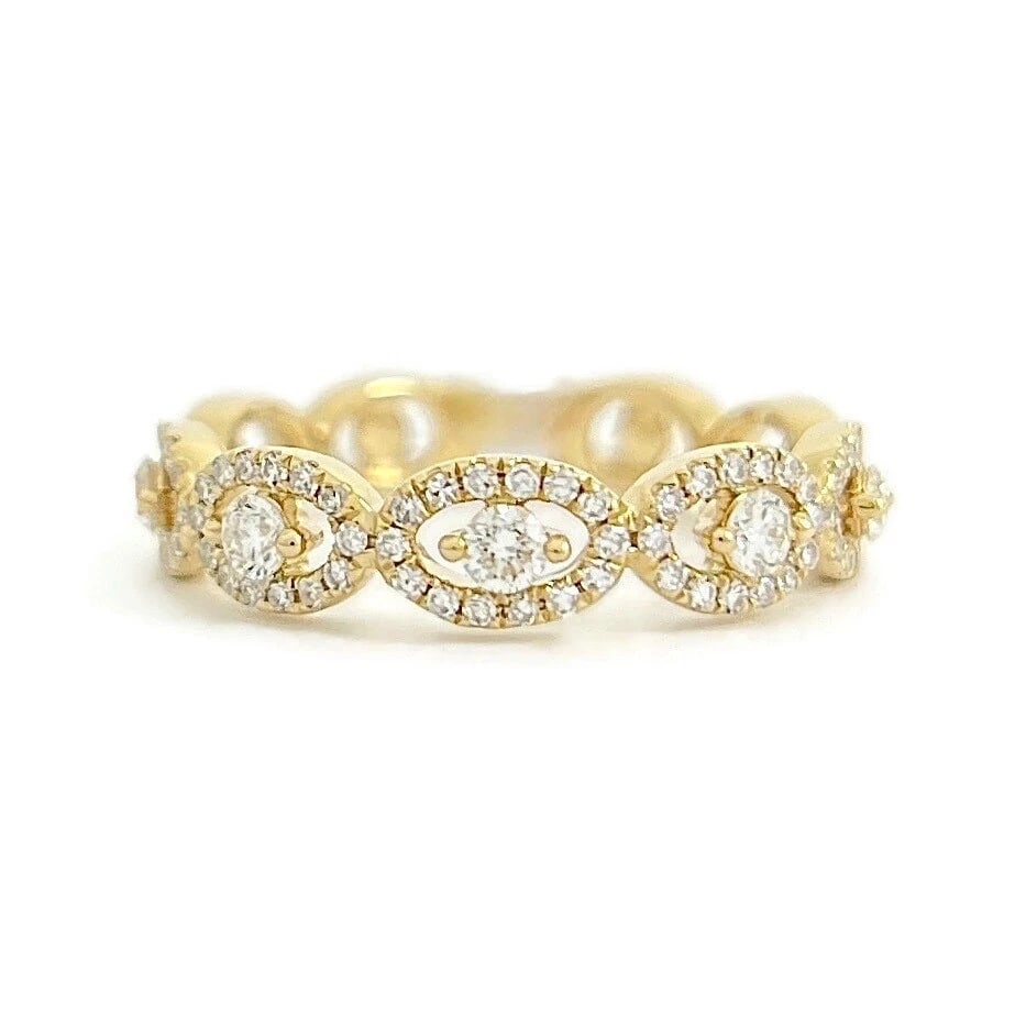 OVAL OPEN HALO DIAMOND BAND RING 14K YELLOW GOLD: Oval Open Halo Diamond Band Ring 14K Yellow Gold Brand: Unbranded Type/Style: Ring Material: 14K Yellow Gold, Main Stone Natural Color: Gold Size: 6.5US Accessories: None Accessories Notic