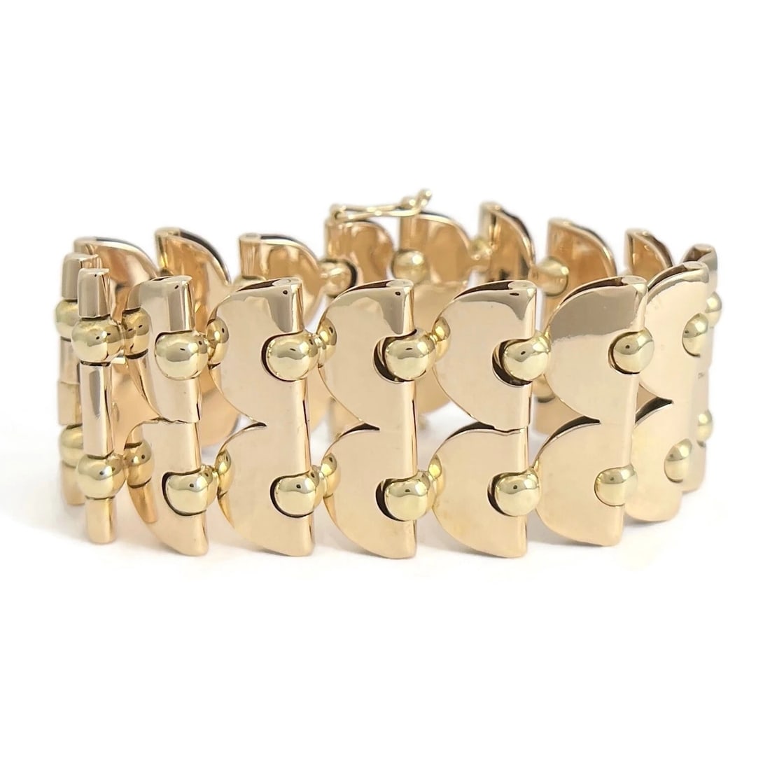 WIDE CHAIN LINK BRACELET 14K YELLOW GOLD (1 of 3)