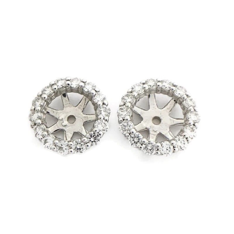 ROUND DIAMOND HALO EARRING 14K WHITE GOLD: Round Diamond Halo Earring 14K White Gold Brand: Unbranded Type/Style: Earrings Material: 14K White Gold, Main Stone Natural Color: White Size: Diameter: 12 mm Accessories: None Accessorie