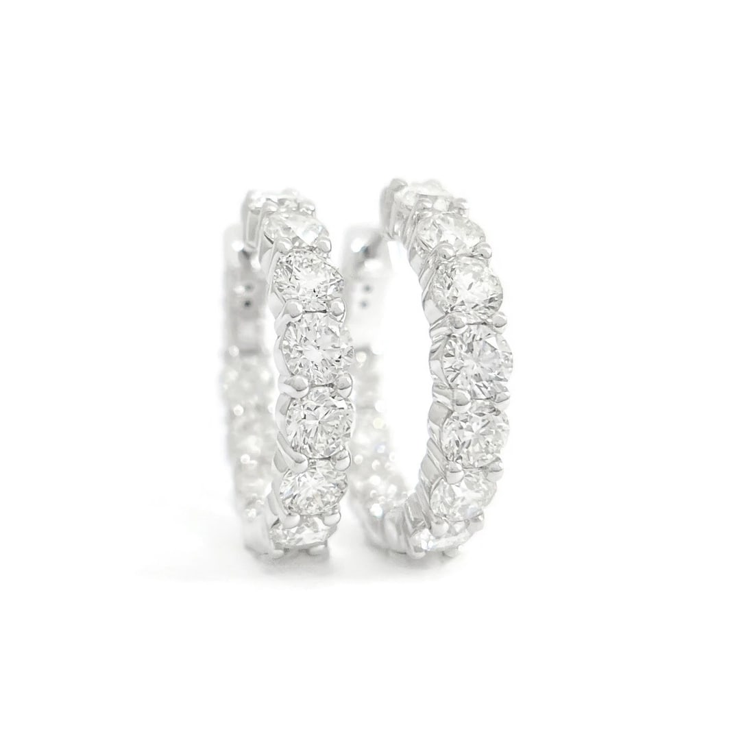 INSIDE-OUT DIAMOND HOOP EARRINGS 14K WHITE GOLD (1 of 2)