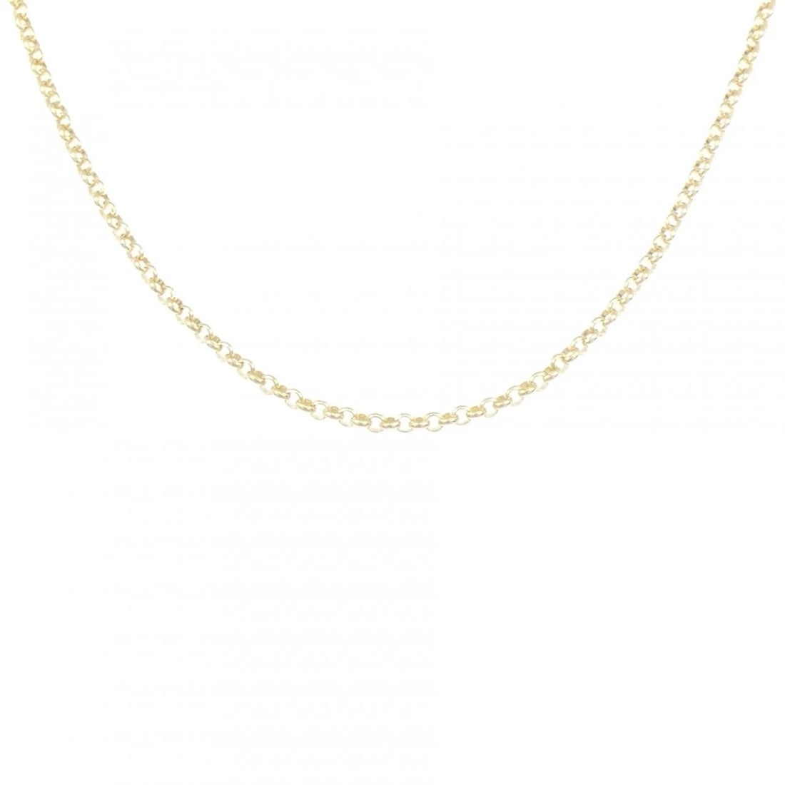 K18YG CHAIN NECKLACE: K18YG Chain Necklace Brand: Unbranded Type/Style: Necklace Material: K18 yellow gold, Color: YG Size: Actual Size Chain maximum width approx.: 1.8mm Size 45cm Accessories: None Accessories Notice: