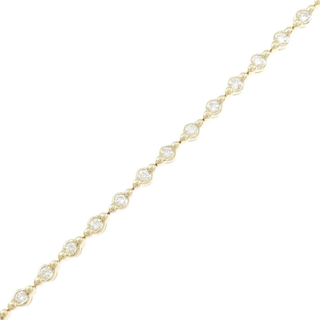 K18YG DIAMOND BRACELET: K18YG Diamond Bracelet Brand: Unbranded Type/Style: Bracelet Material: K18 yellow gold, Color: YG Size: Actual Size Max width approx.: 3.1mm Size 17.5cm Accessories: None Accessories Notic