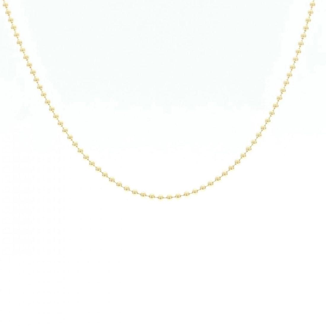 K18YG BALL CHAIN NECKLACE: K18YG Ball Chain Necklace Brand: Unbranded Type/Style: Necklace Material: K18 yellow gold, Color: YG Size: Actual Size Chain maximum width approx.: 1.1mm Size 42cm Accessories: None Access