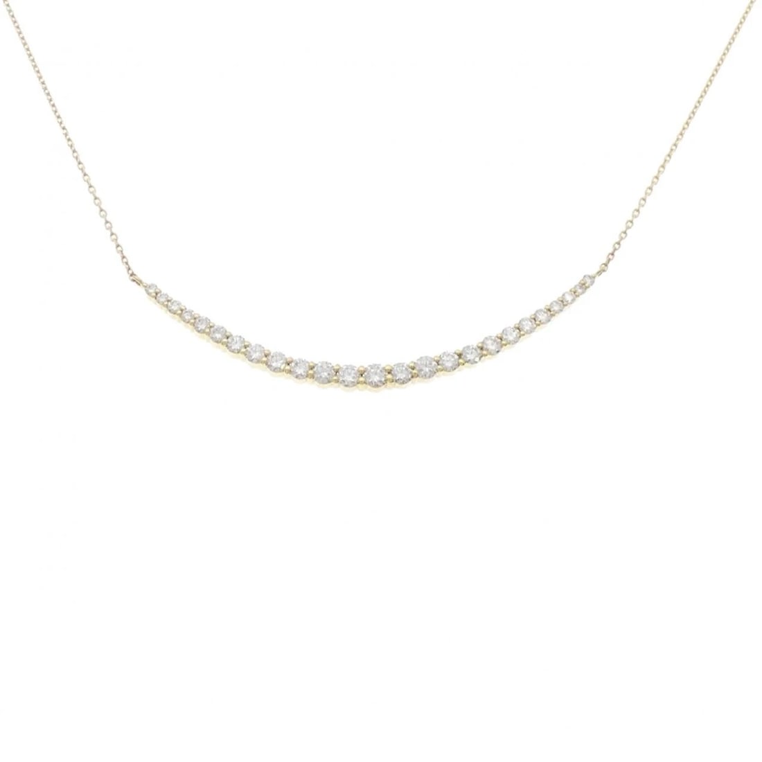 K18YG DIAMOND NECKLACE: K18YG Diamond Necklace Brand: Unbranded Type/Style: Necklace Material: K18 yellow gold, Color: YG Size: Actual Size Pendant length approx. x width approx.: 2.9mmx52.0mm Chain maximum width approx.: 0.