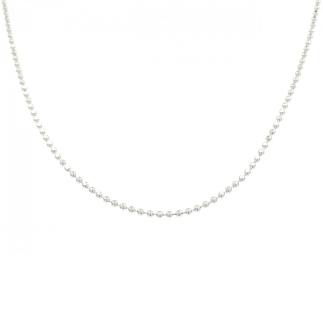 K18WG BALL CHAIN NECKLACE: K18WG Ball Chain Necklace Brand: Unbranded Type/Style: Necklace Material: K18 white gold, Color: WG Size: Actual Size Chain maximum width approx.: 1.2mm Size 45cm Accessories: None Accesso