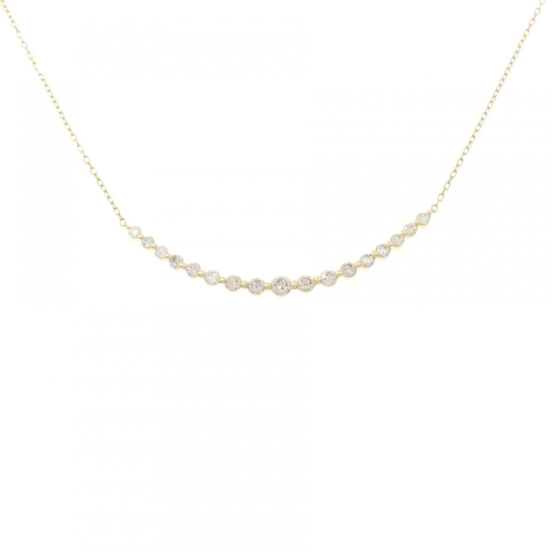 K18YG DIAMOND NECKLACE: K18YG Diamond Necklace Brand: Unbranded Type/Style: Diamond Necklace Material: K18 yellow gold, Color: YG Size: Actual Size Pendant length approx. x width approx.: 3.2mmx47.0mm Chain maximum width