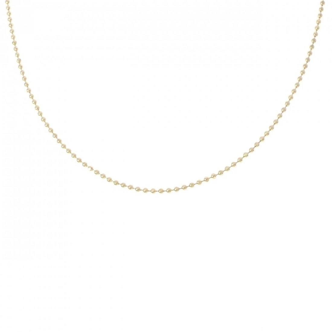 K18YG BALL CHAIN NECKLACE: K18YG Ball Chain Necklace Brand: Unbranded Type/Style: Necklace Material: K18 yellow gold, Color: YG Size: Actual Size Chain maximum width approx.: 1.7mm Size 45cm Accessories: None Accessories