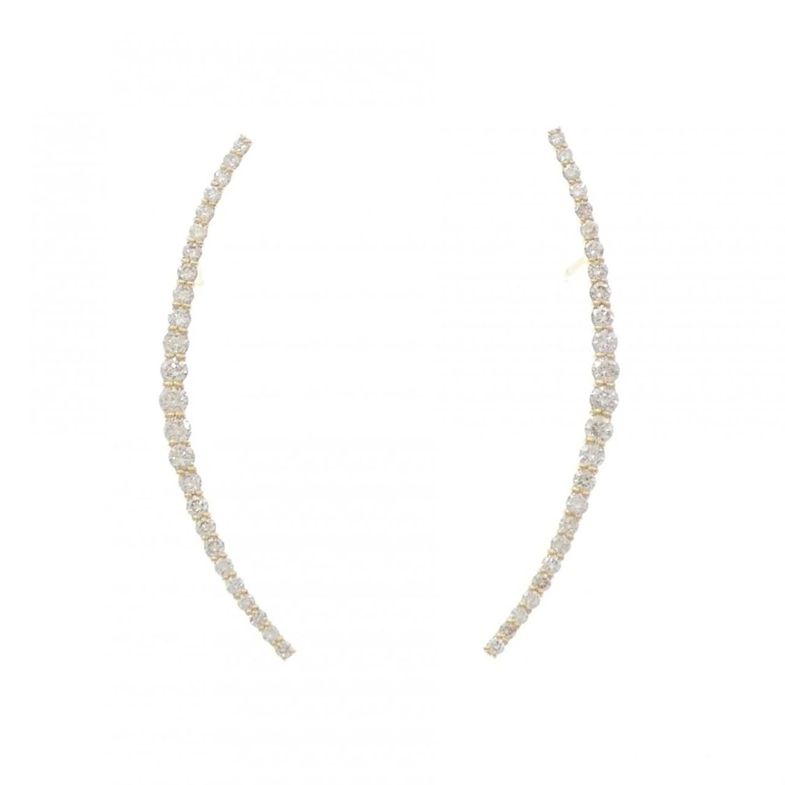 K18YG DIAMOND PIERCE: K18YG Diamond Pierce Brand: Unbranded Type/Style: Diamond Pierce/Earring Material: K18 yellow gold, Color: YG Size: Actual Size Approximate dimensions (height x width): 42.3mm x 2.3mm Accessories: