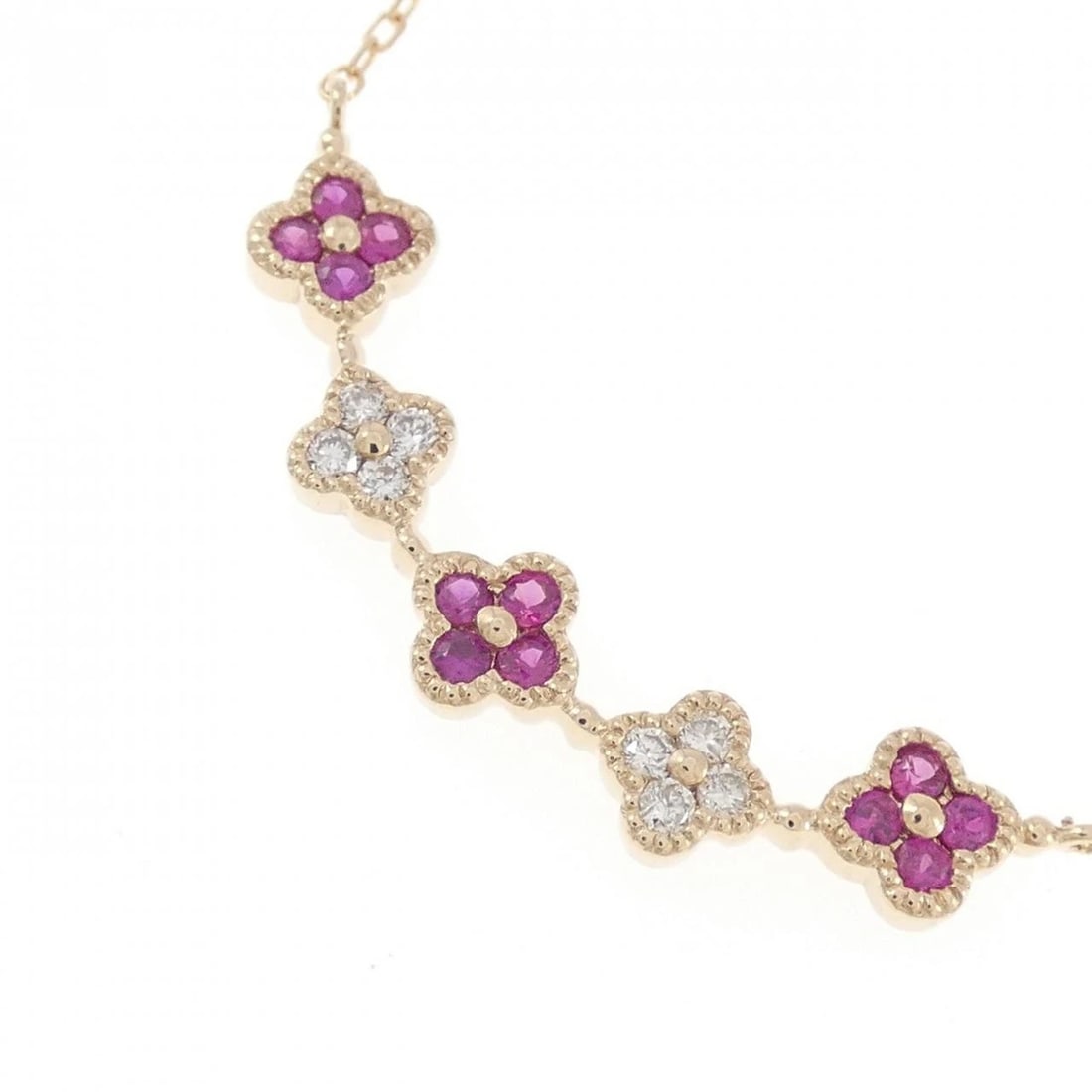 K18PG FLOWER RUBY NECKLACE - 3