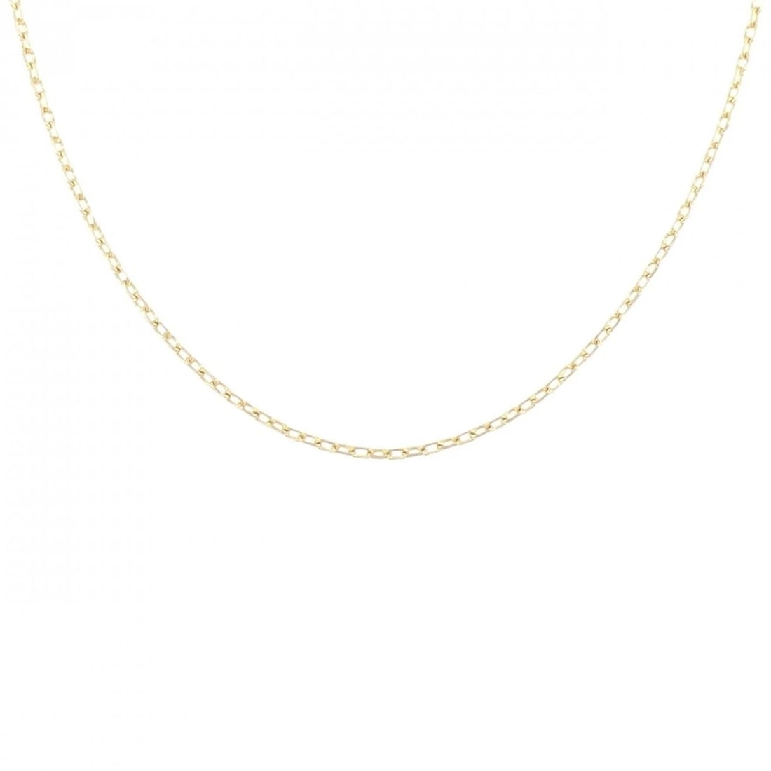 K18YG CHAIN NECKLACE: K18YG Chain Necklace Brand: Unbranded Type/Style: Necklace Material: K18 yellow gold, Color: YG Size: Actual Size Chain maximum width approx.: 1.1mm Size 42cm Accessories: None Accessories Notice: