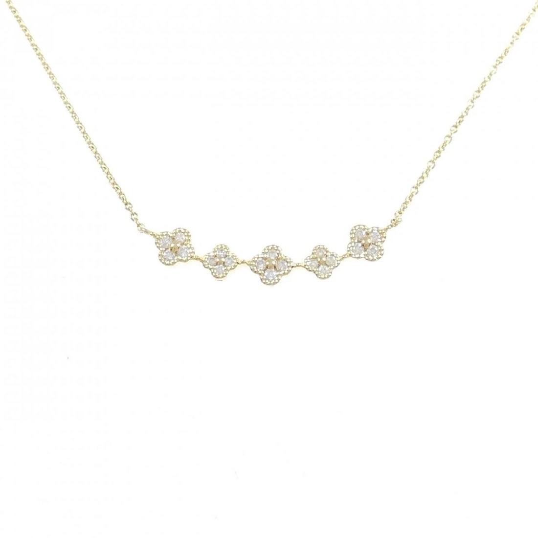 K18YG FLOWER DIAMOND NECKLACE: K18YG Flower Diamond Necklace Brand: Unbranded Type/Style: Diamond Necklace Material: K18 yellow gold, Color: YG Size: Actual Size Pendant length approx. x width approx.: 4.1mmx25.6mm Chain maximum