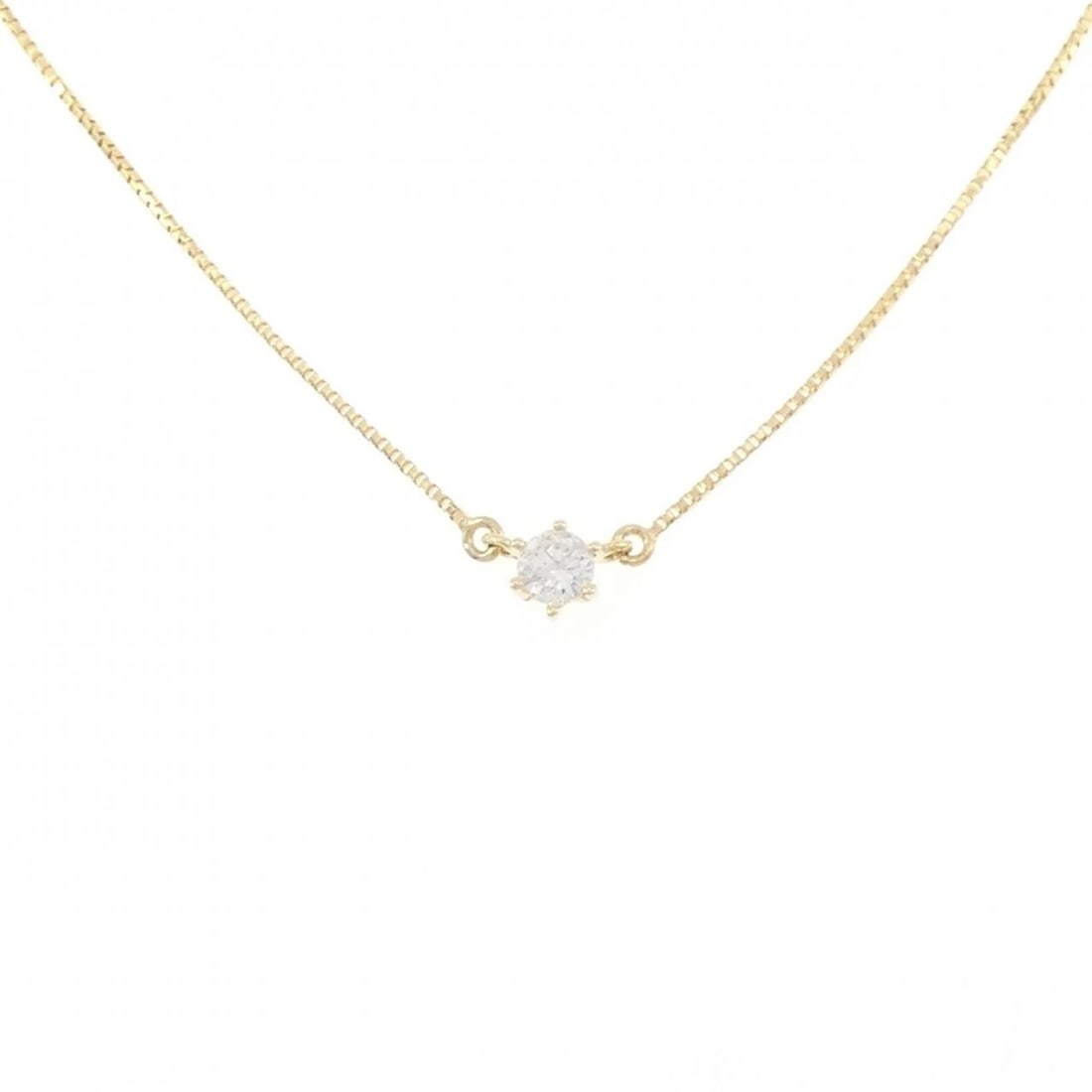 750YG SOLITAIRE DIAMOND NECKLACE: 750YG Solitaire Diamond Necklace Brand: Unbranded Type/Style: Diamond Necklace Material: K18 yellow gold, Color: YG Size: Actual Size Pendant length approx. x width approx.: 4.8mmx4.3mm Chain maximum