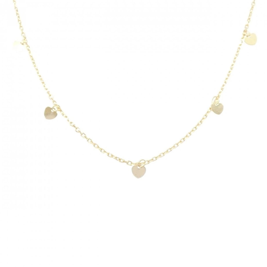 K18YG HEART NECKLACE: K18YG Heart Necklace Brand: Unbranded Type/Style: Necklace Material: K18 yellow gold, Color: YG Size: Actual Size Motif maximum width approx.: 4.9mm Chain maximum width approx.: 1.1mm Size 40cm