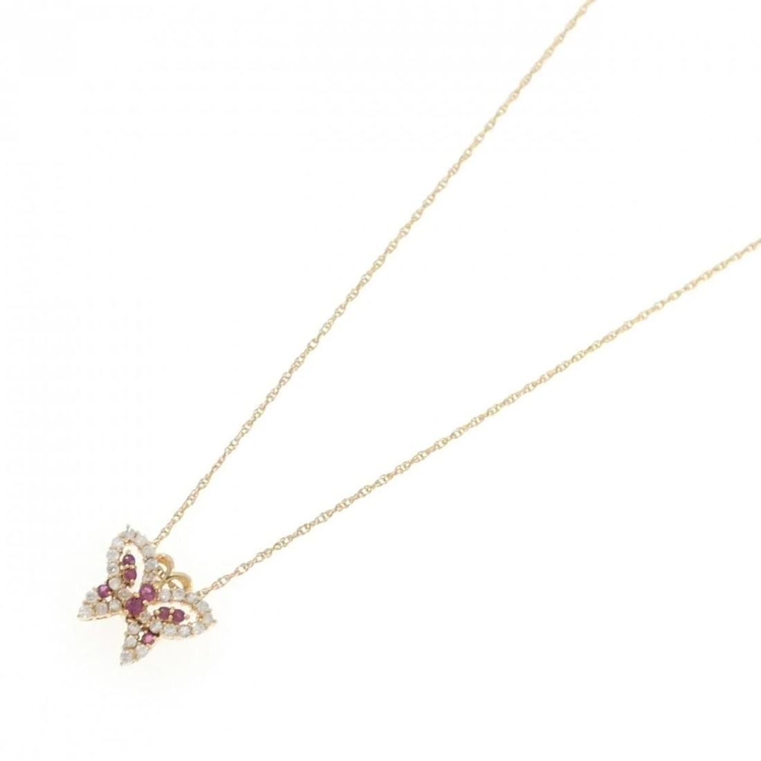 K18YG BUTTERFLY RUBY NECKLACE - 2
