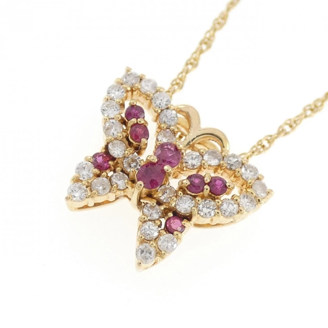 K18YG BUTTERFLY RUBY NECKLACE - 3