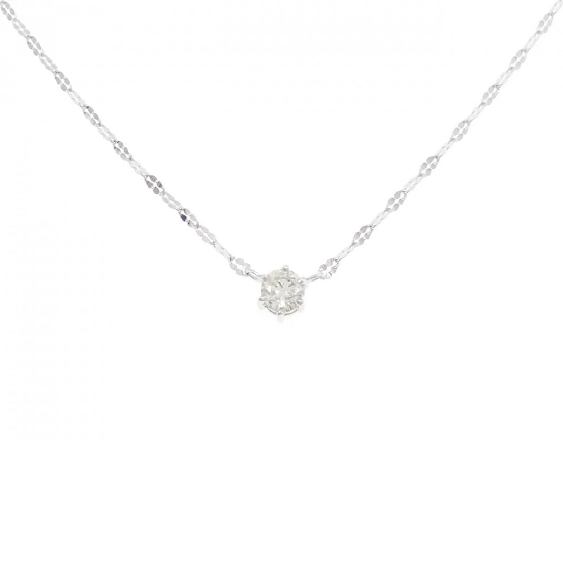 K18WG SOLITAIRE DIAMOND NECKLACE: K18WG Solitaire Diamond Necklace Brand: Unbranded Type/Style: Diamond Necklace Material: K18 white gold, Color: WG Size: Actual Size Pendant length approx. x width approx.: 5.5mmx4.7mm Chain maximum