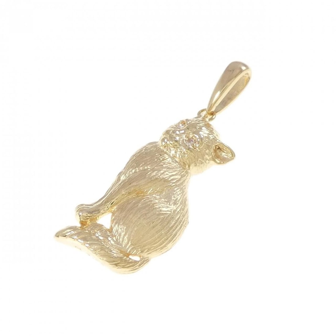 K18YG CAT DIAMOND PENDANT: K18YG Cat Diamond Pendant Brand: Unbranded Type/Style: Diamond Pendant/Brooch Material: K18 yellow gold, Color: YG Size: Actual Size Approx. height x width: 29.1mm x 10.3mm Accessories: None <