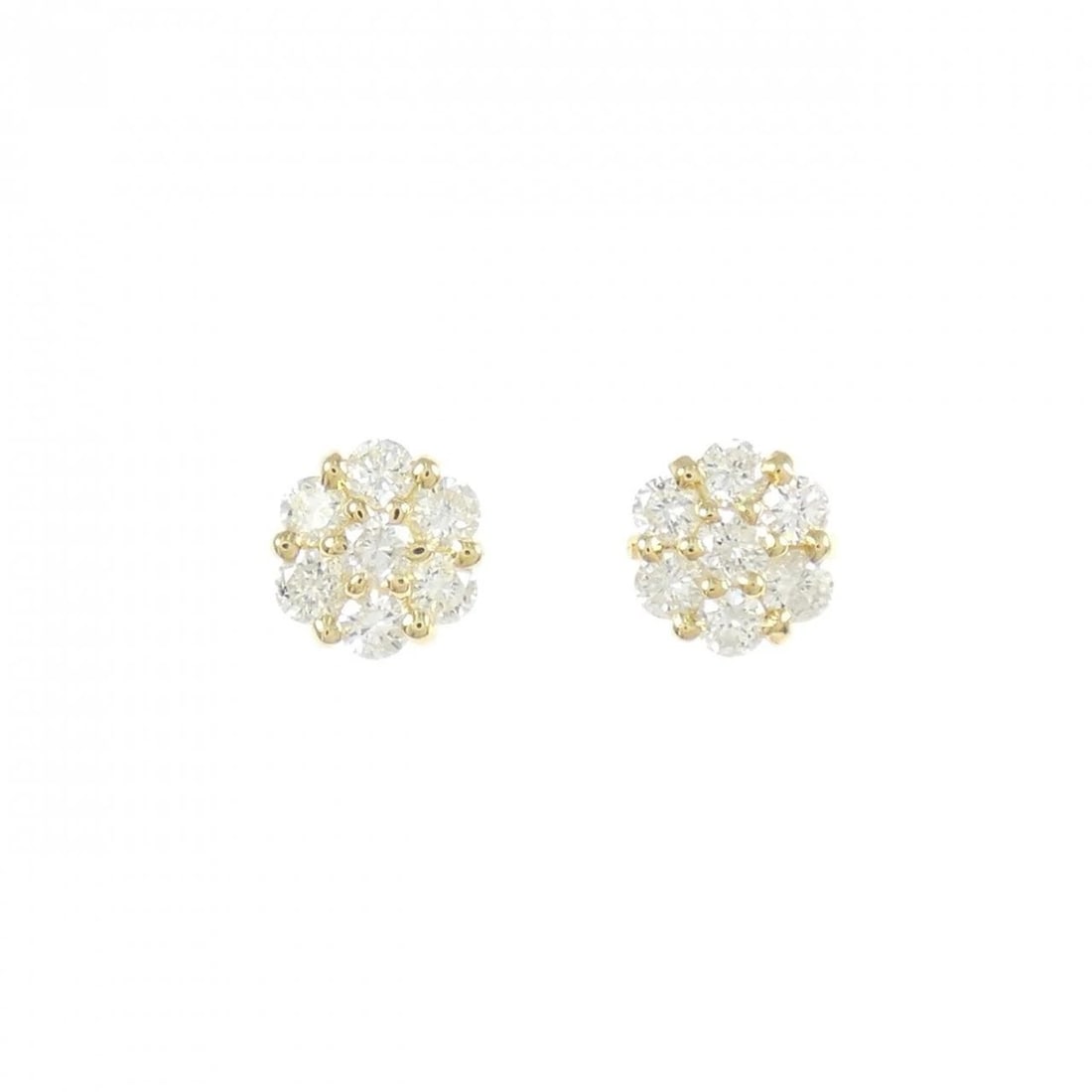 K18YG FLOWER DIAMOND PIERCE: K18YG Flower Diamond Pierce Brand: Unbranded Type/Style: Diamond Pierce/Earring Material: K18 yellow gold, Color: YG Size: Actual Size Approx. height x width: 6.4mm x 6.3mm Accessories: None <