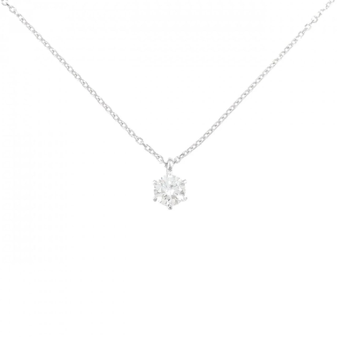 K18WG SOLITAIRE DIAMOND NECKLACE: K18WG Solitaire Diamond Necklace Brand: Unbranded Type/Style: Diamond Necklace Material: K18 white gold, Color: WG Size: Actual Size Pendant length approx. x width approx.: 7.5mmx4.7mm Chain maximum
