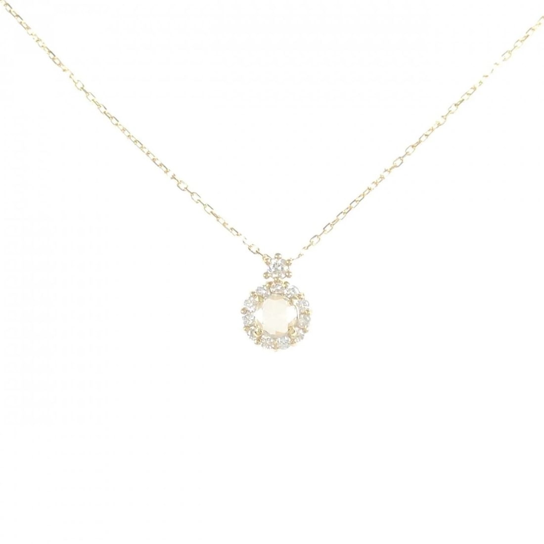 K18YG DIAMOND NECKLACE: K18YG Diamond Necklace Brand: Unbranded Type/Style: Diamond Necklace Material: K18 yellow gold, Color: YG Size: Actual Size Pendant length approx. x width approx.: 8.7mmx6.6mm Chain maximum width