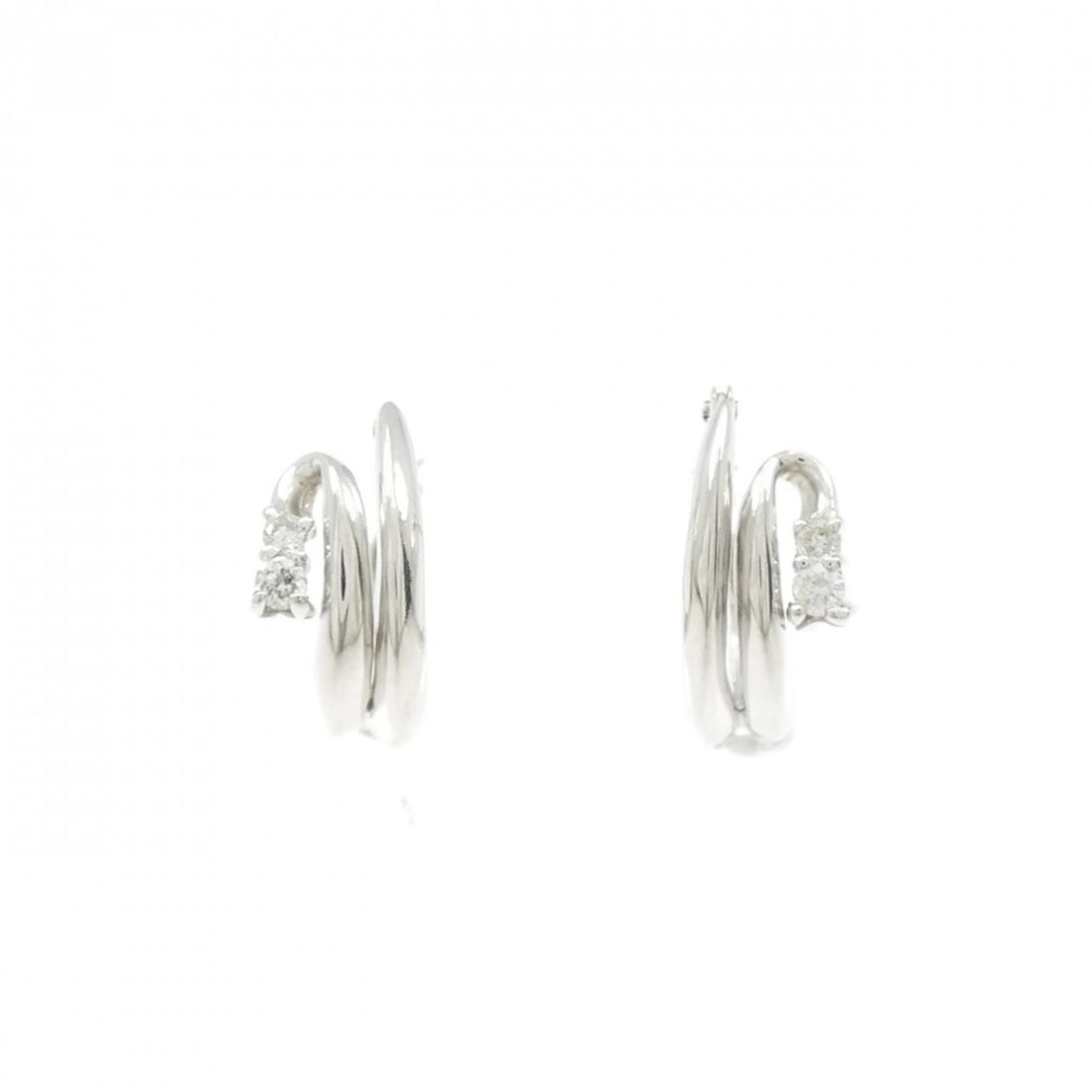 K18WG DIAMOND PIERCE: K18WG Diamond Pierce Brand: Unbranded Type/Style: Diamond Pierce/Earring Material: K18 white gold, Color: WG Size: Actual Size Approx. height x width: 13.3mm x 6.3mm Accessories: None Accessories