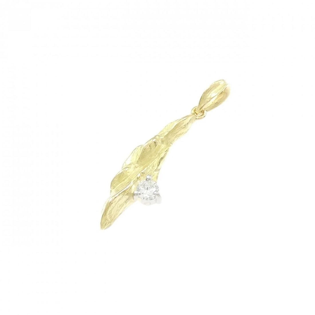K18YG/PT900 DIAMOND PENDANT: K18YG/PT900 Diamond Pendant Brand: Unbranded Type/Style: Diamond Pendant/Brooch Material: K18YG/PT900, Color: YG PT Size: Actual Size Approximate dimensions (height x width): 28.6mm x 7.8mm