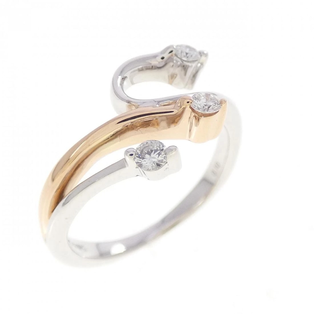 K18WG/K18PG DIAMOND RING: K18WG/K18PG Diamond Ring Brand: Unbranded Type/Style: Diamond Ring Material: K18WG/K18PG, Color: WG PG Size: US3 3/4 Accessories: None Accessories Notice: When purchasing pre-owned goods,