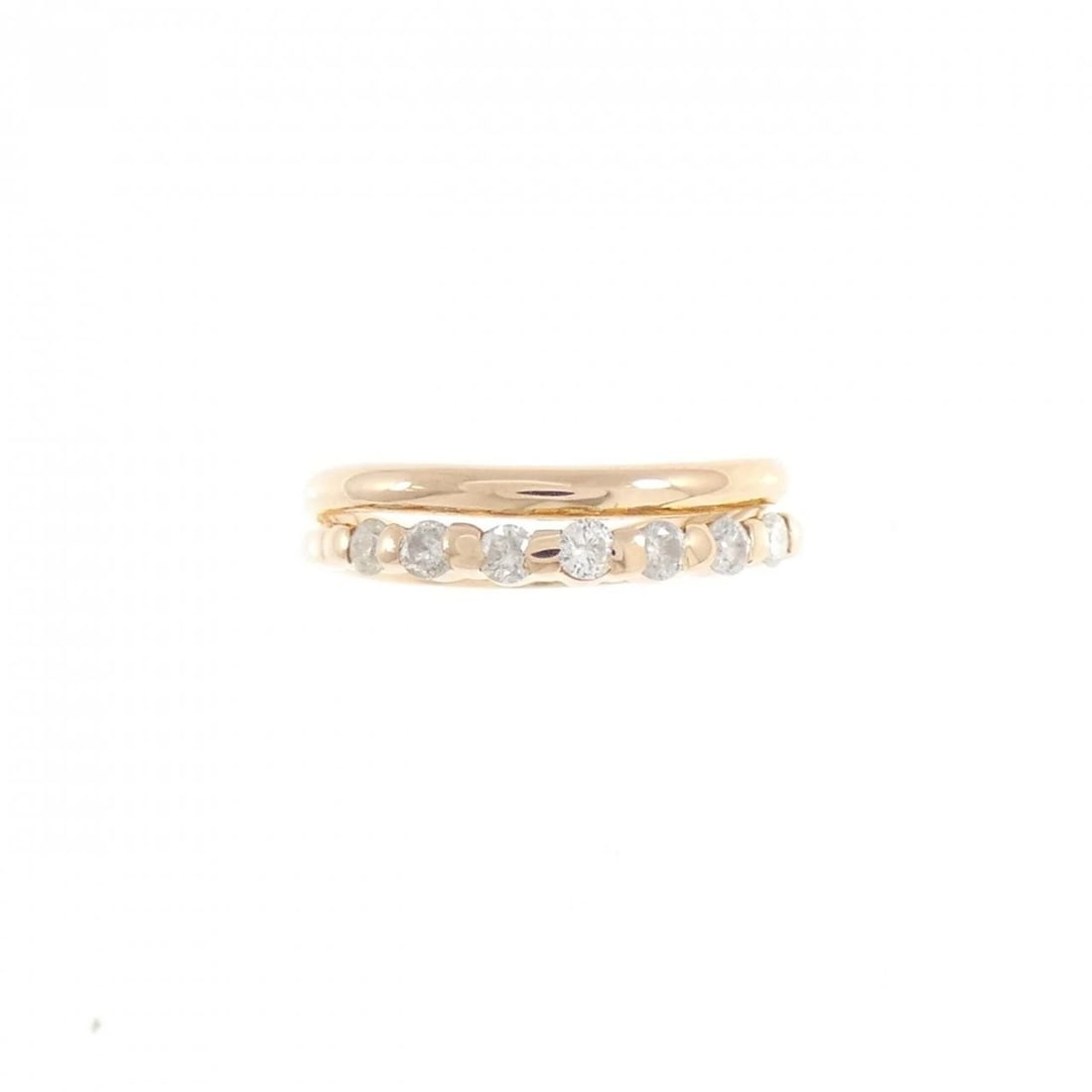 K18PG DIAMOND PINKY RING - 2