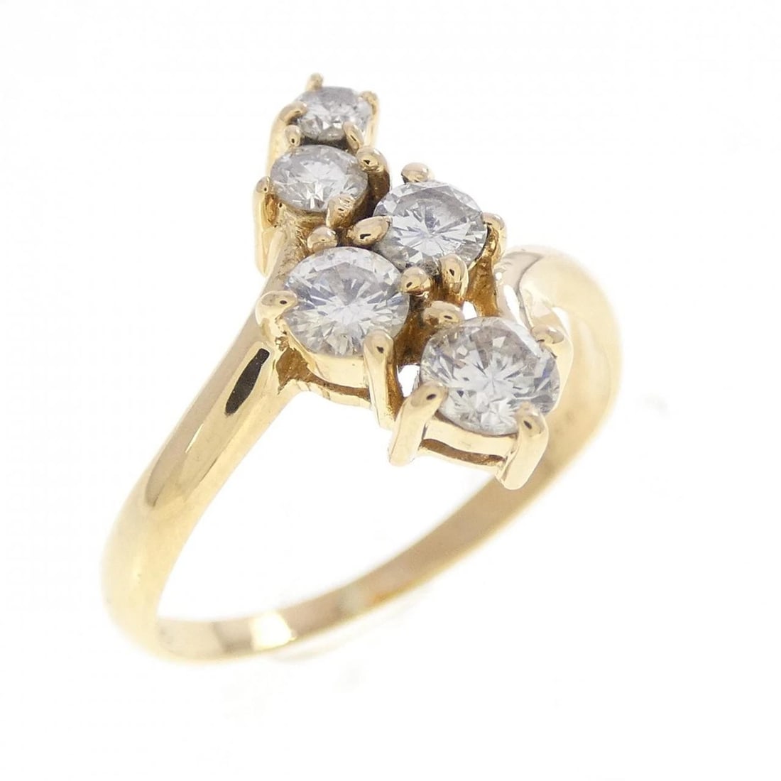 K18YG DIAMOND RING: K18YG Diamond Ring Brand: Unbranded Type/Style: Diamond Ring Material: K18 yellow gold, Color: YG Size: US4 1/4 Accessories: None Accessories Notice: When purchasing pre-owned goods, please refer to