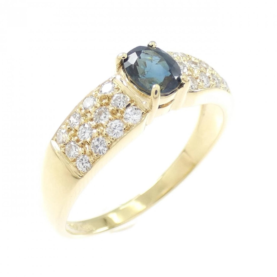 750YG SAPPHIRE RING: 750YG Sapphire Ring Brand: Unbranded Type/Style: Sapphire Ring Material: K18 yellow gold, Main Stone Sapphire Color: YG Size: US6 1/2 Accessories: None Accessories Notice: When purchasing