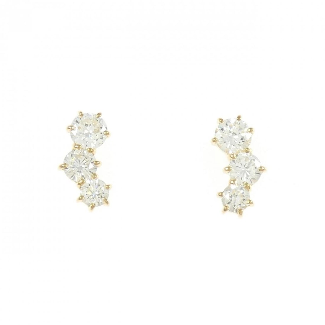 K18YG DIAMOND PIERCE: K18YG Diamond Pierce Brand: Unbranded Type/Style: Diamond Pierce/Earring Material: K18 yellow gold, Color: YG Size: Actual Size Approx. height x width: 9.7mm x 4.3mm Accessories: None Acce