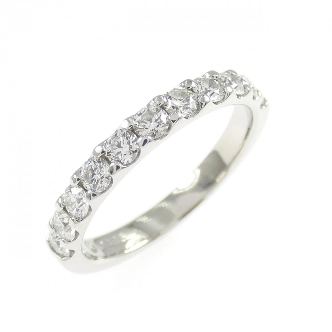 PT950 HALF ETERNITY DIAMOND RING: PT950 Half Eternity Diamond Ring Brand: Unbranded Type/Style: Diamond Ring Material: PT950, Color: PT Size: US3 3/4 Accessories: None Accessories Notice: When purchasing pre-owned goods, please refer
