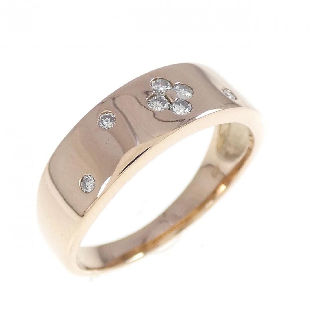 K18PG FLOWER DIAMOND RING: K18PG Flower Diamond Ring Brand: Unbranded Type/Style: Diamond Ring Material: K18PG, Color: PG Size: US6 Accessories: None Accessories Notice: When purchasing pre-owned goods, please refer to the
