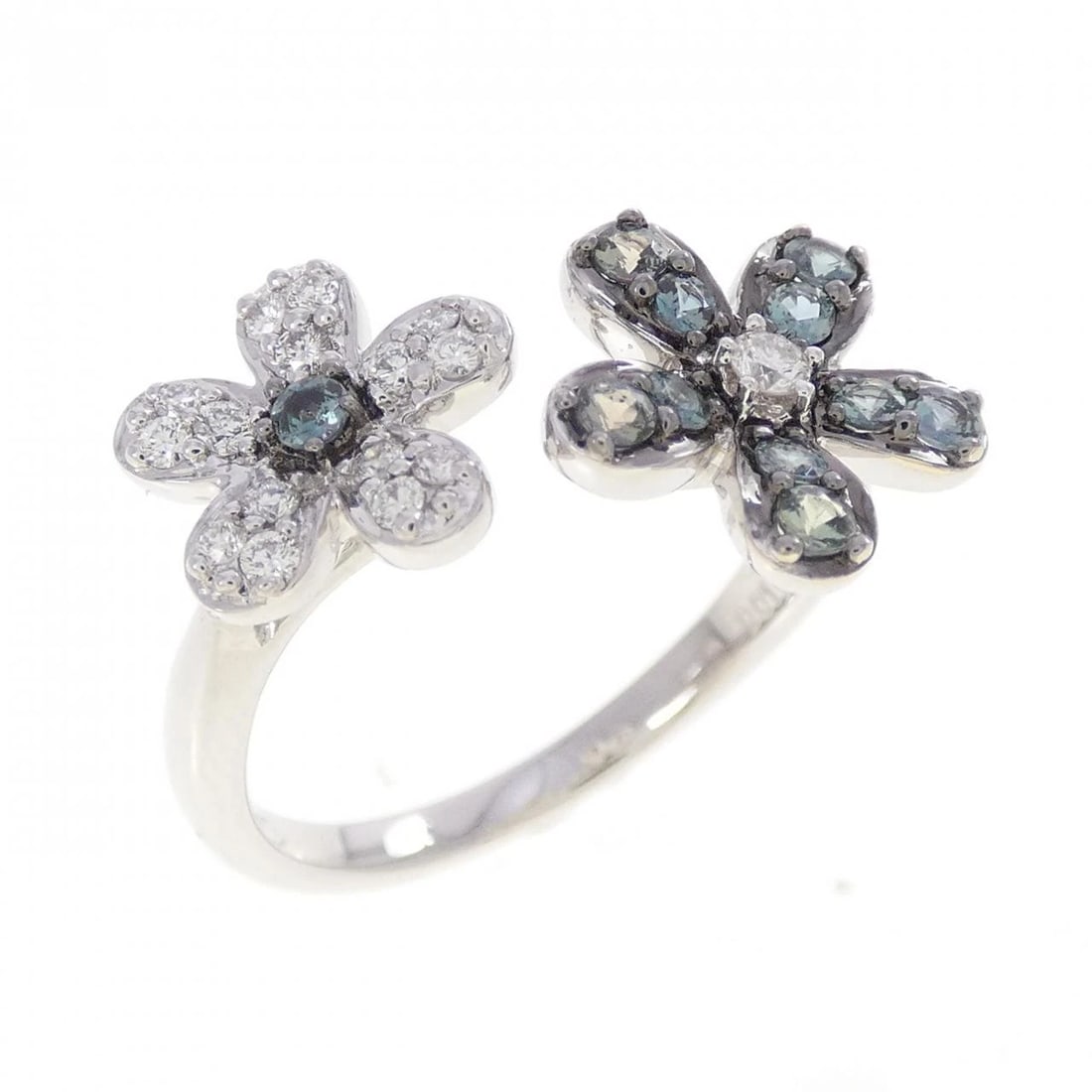 K18WG/K18BG FLOWER ALEXANDRITE RING: K18WG/K18BG Flower Alexandrite Ring Brand: Unbranded Type/Style: Alexandrite Ring Material: K18WG/K18BG, Main Stone Alexandrite Color: WG BG Size: US5 3/4 Accessories: None Accessories Not