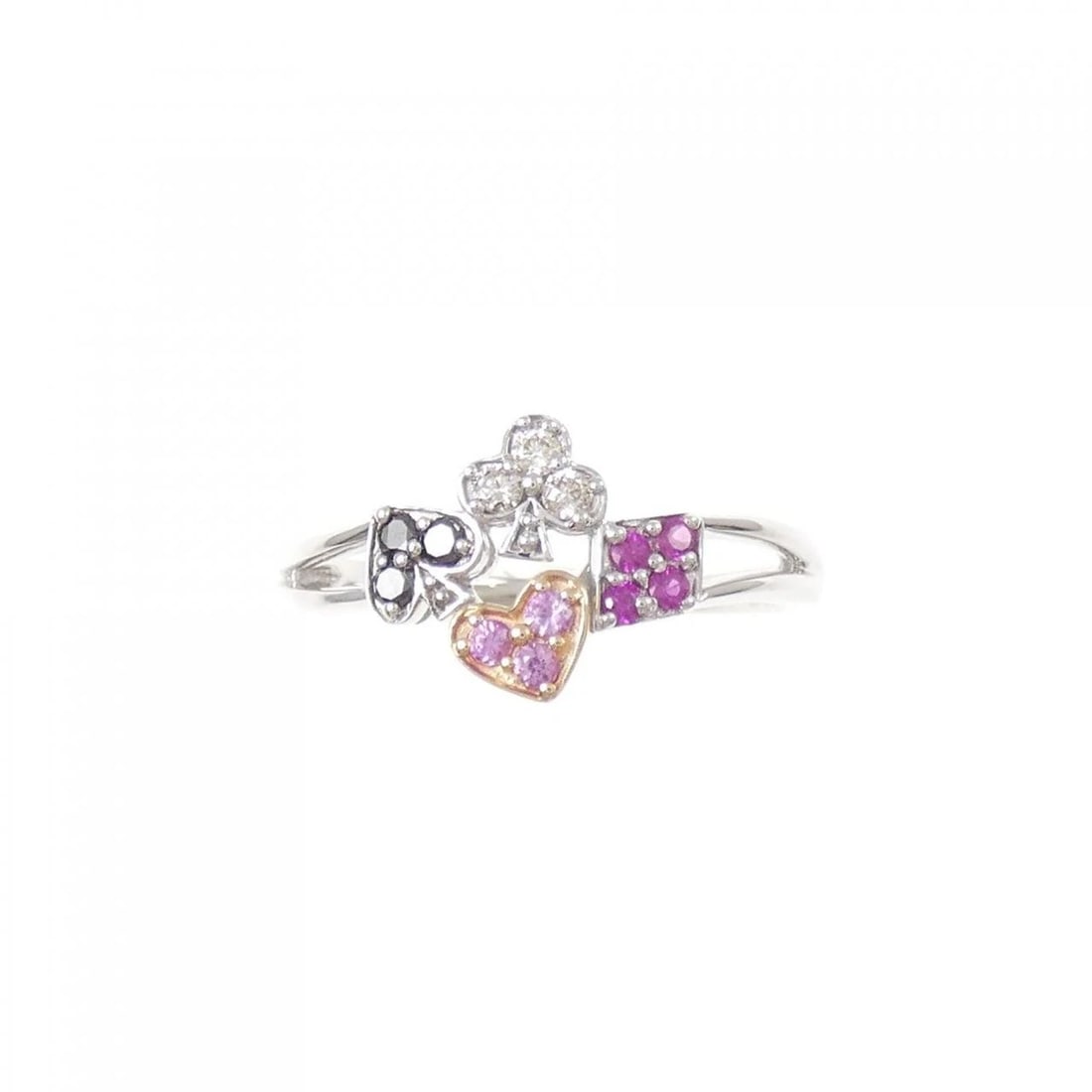 K18WG/K18PG COLORED STONE RING - 2