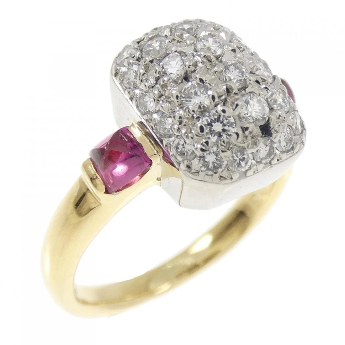 K18YG/PT900 RUBY RING: K18YG/PT900 Ruby Ring Brand: Unbranded Type/Style: Ruby Ring Material: K18YG/PT900, Main Stone Ruby Color: YG PT Size: US3 1/4 Accessories: None Accessories Notice: When purchasing pre-owned goods,