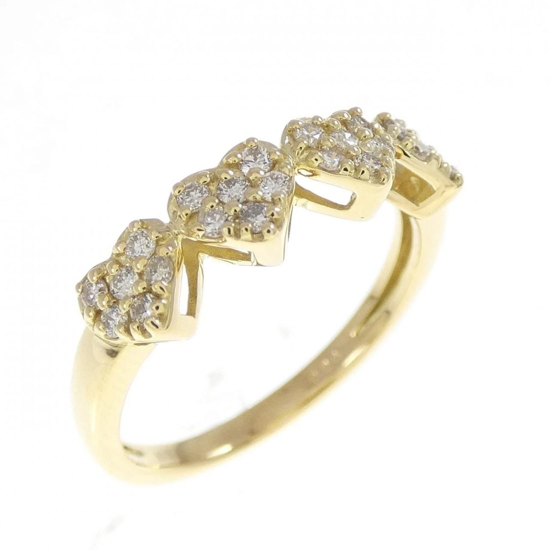 K18YG HEART DIAMOND RING: K18YG Heart Diamond Ring Brand: Unbranded Type/Style: Diamond Ring Material: K18 yellow gold, Color: YG Size: US4 Accessories: None Accessories Notice: When purchasing pre-owned goods, ple