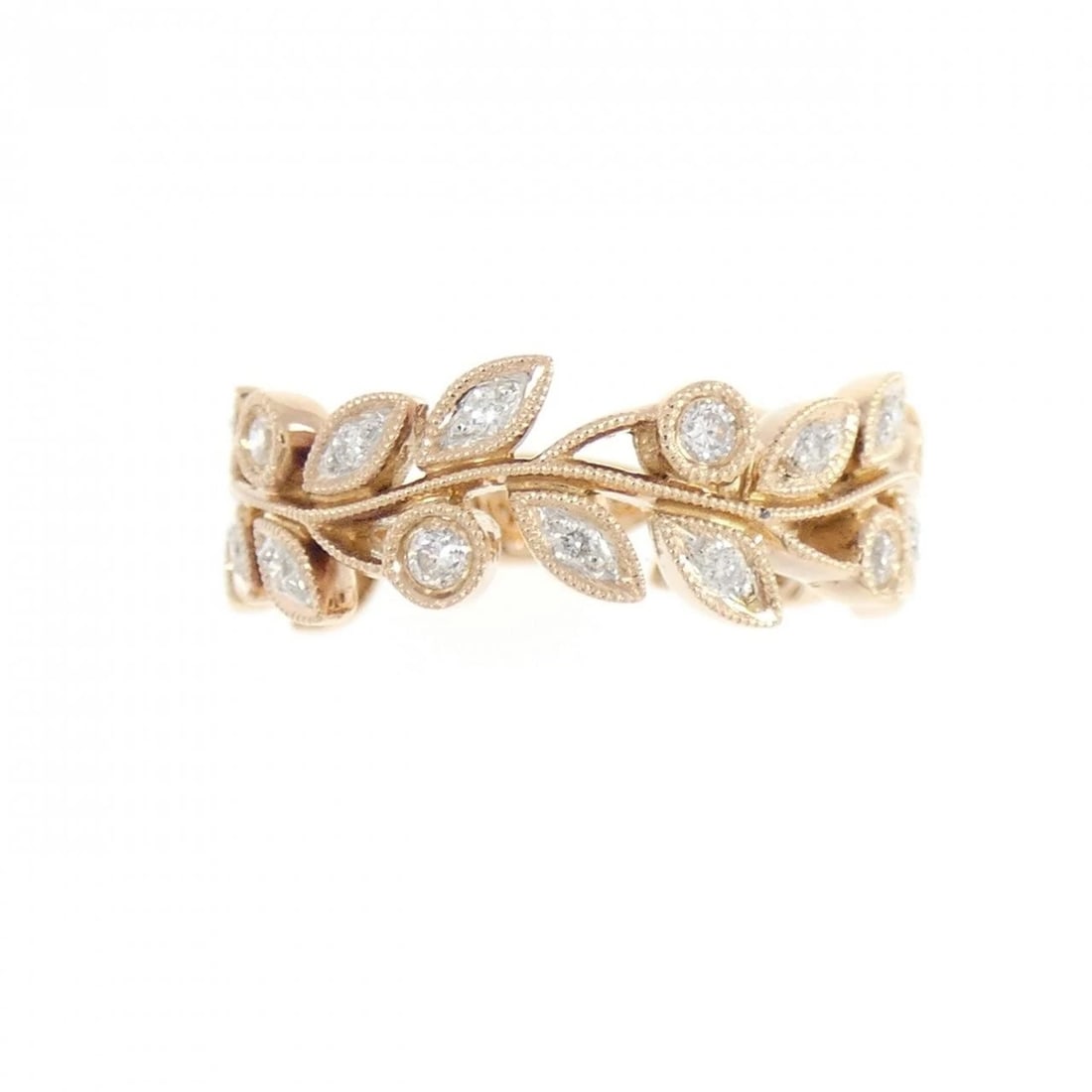 K18PG/K18WG LEAF DIAMOND RING - 2