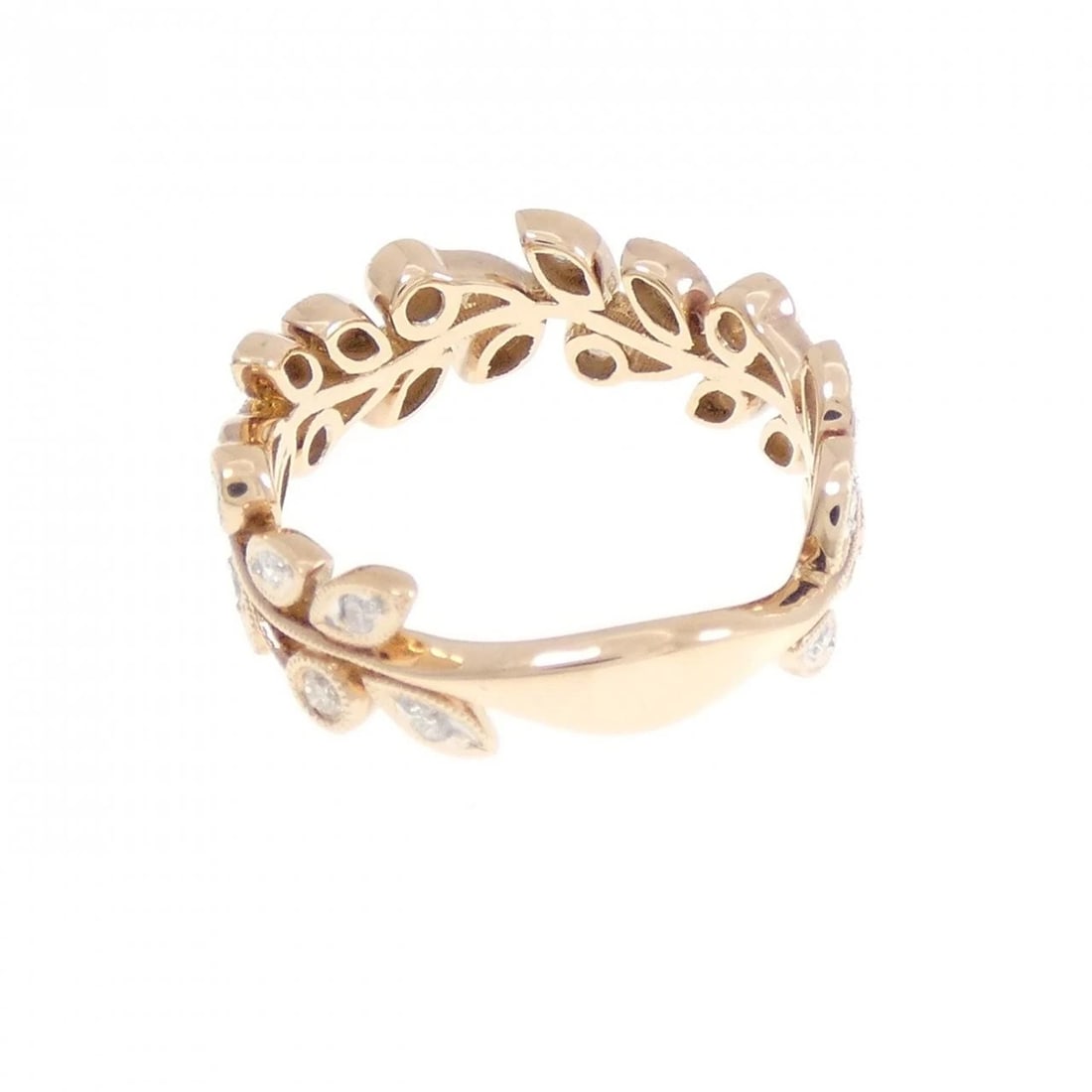 K18PG/K18WG LEAF DIAMOND RING - 3