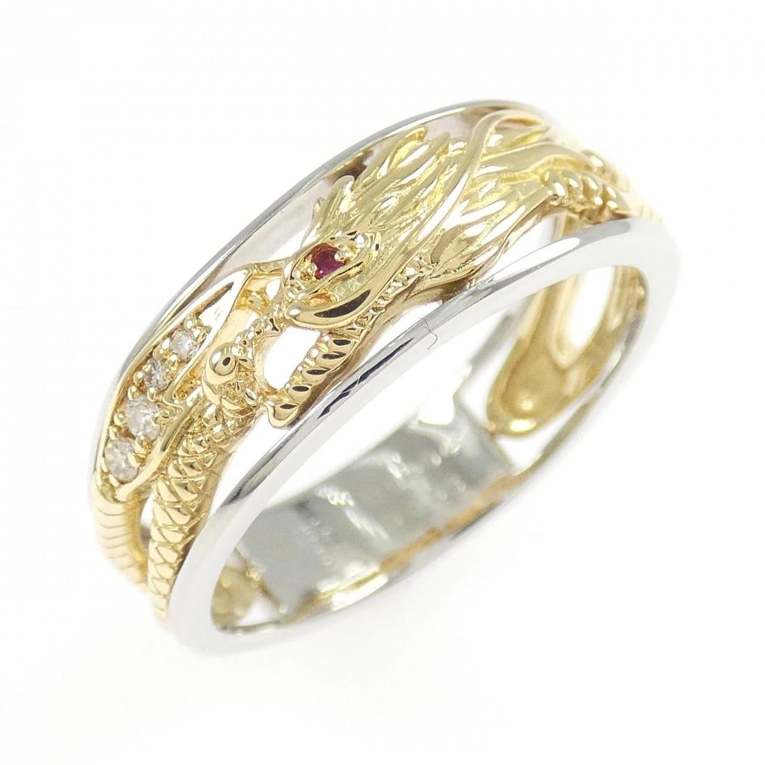 K18YG/PT950 RUBY RING: K18YG/PT950 Ruby Ring Brand: Unbranded Type/Style: Ruby Ring Material: K18YG/PT950, Color: YG PT Size: US8 1/2 Accessories: None Accessories Notice: When purchasing pre-owned goods, please