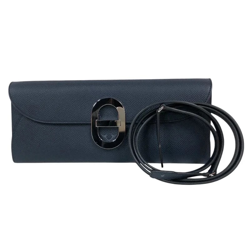 HERMES MAILTON BLUE NAVY SHW EPSOM SHOULDER BAG: HERMES Mailton Blue Navy SHW Epsom Shoulder Bag Brand: HERMES Type/Style: Shoulder Bag Material: Epson Color: Blue Navy / SV Hardware Size: W: 24cm / H: 10cm / D: 1.5cm Accessories: None Accessories