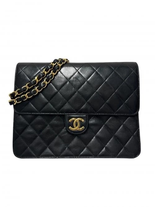 CHANEL PUSH LOCK CHAIN SHOULDER BAG: CHANEL Push Lock Chain Shoulder Bag Brand: CHANEL Type/Style: Shoulder Bag Material: Sheepskin Color: Black Size: H:15.0cm / W:22.0cm / D:7.0cm Accessories: None Accessories Notice: When purchasing